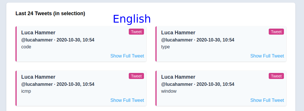 LucaHammer's tweet photo. @luca @lino Einzeln gepostet werden die meisten Begriffe als unknown kategorisiert. Vier englisch. Keiner deutsch. https://t.co/03LpviziLm