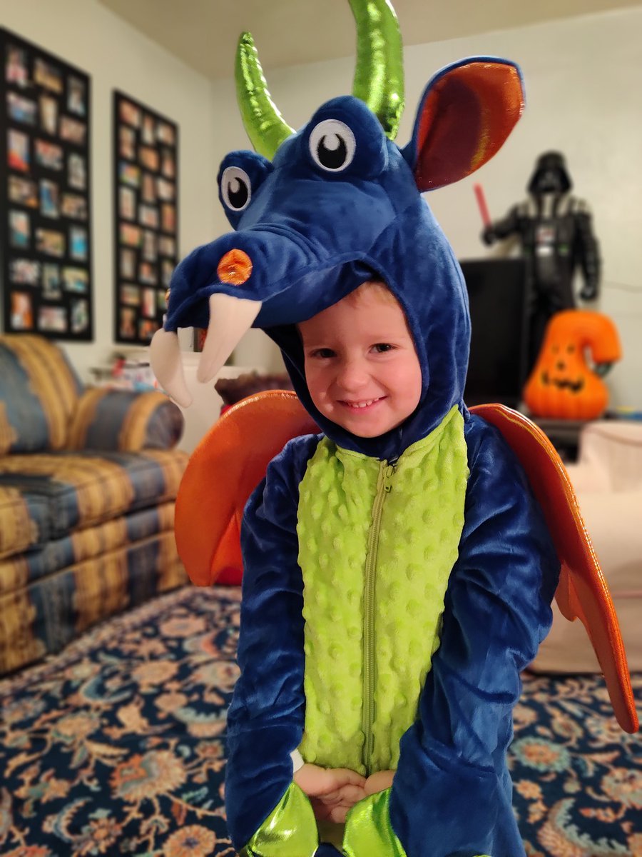 He's the cutest little, blue dragon I know! #kids #halloweencostume #dragons