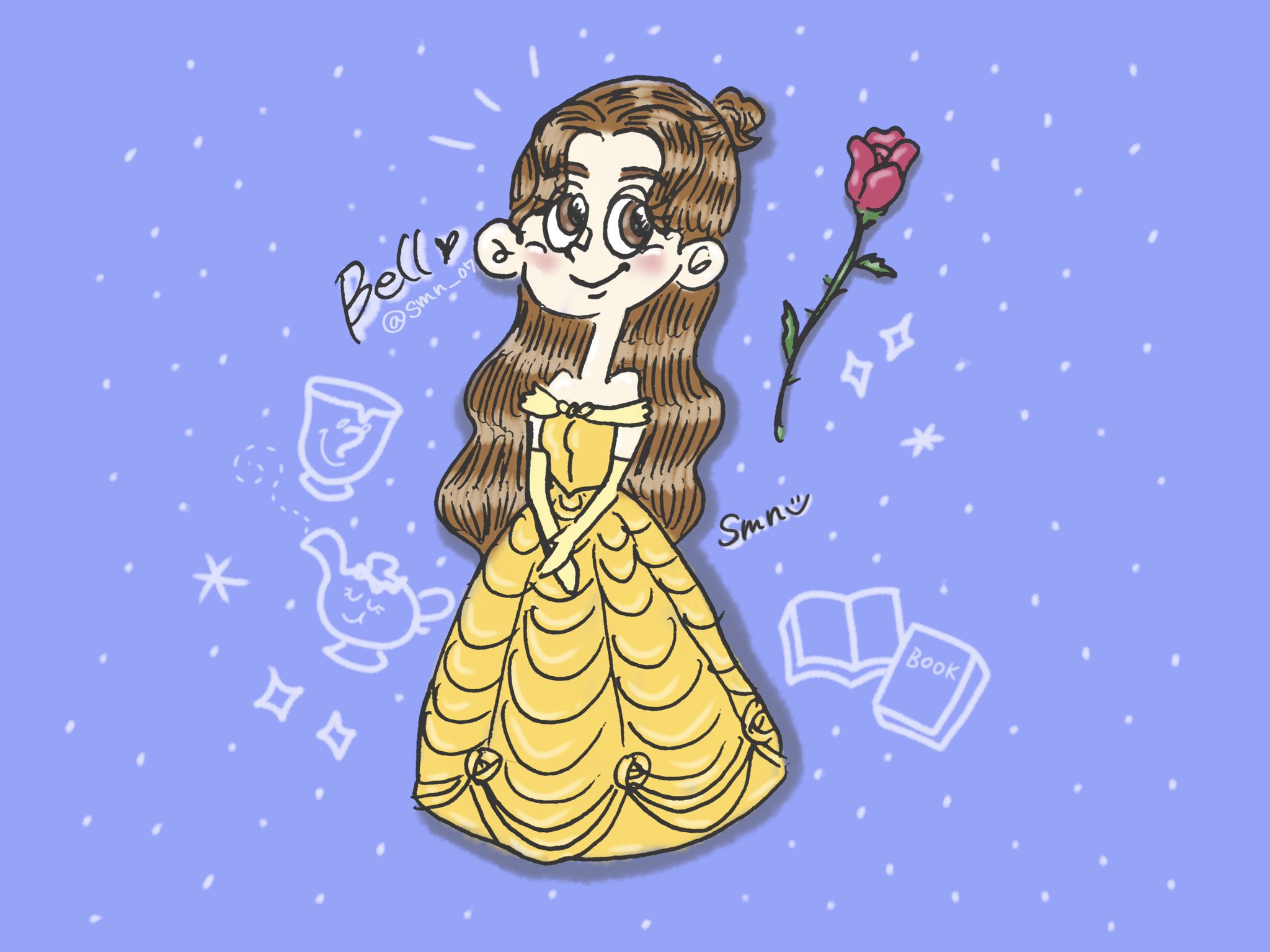 تويتر Mana ﾏﾂｵﾏﾅ Illustration على تويتر ベル ちょっといつもと違うテイストで描いてみた ディズニーとっても行きタイ ディズニープリンセス ベル ディズニーイラスト ディズニーファンアート Smnpic T Co Zl3yoqxysi
