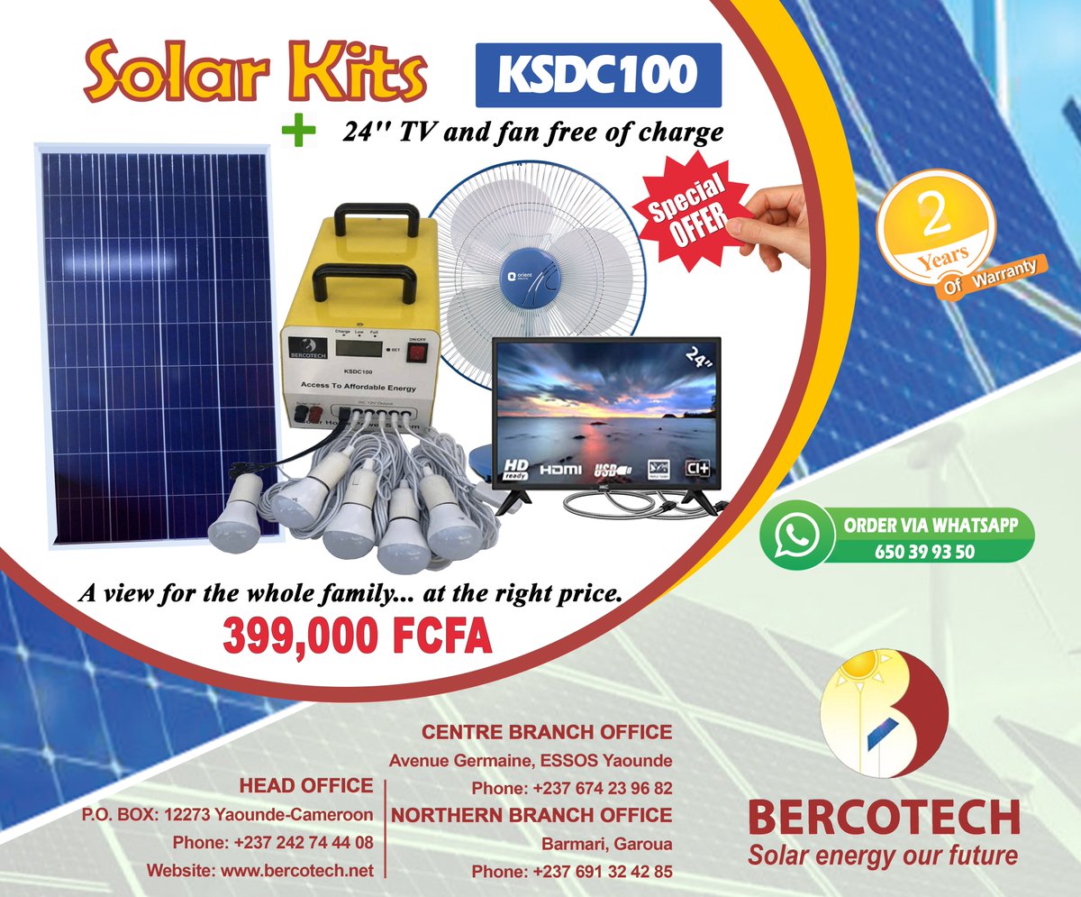 Bercotechsarl's tweet photo. CHRISTMAS AND NEW YEAR'S EVE SPECIALS
@bercotech @Bercotechsarl crushes prices!!!!
To make your #celebrations / year-end festivities more enjoyable, #bercotech offers you #Solar_Kits and #accessories at #low_prices. https://t.co/iTJMkZq7wi