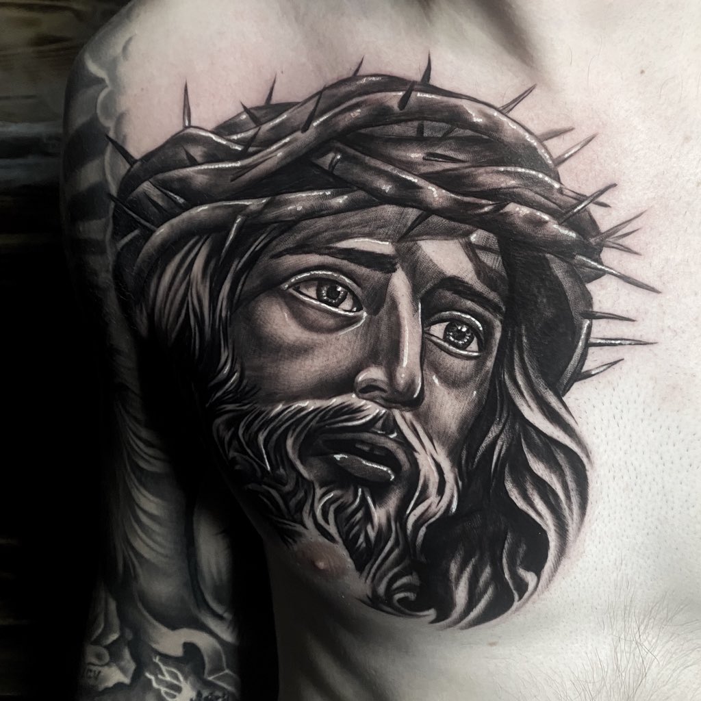 jesus tattoo on forearm by Craigwright on DeviantArt