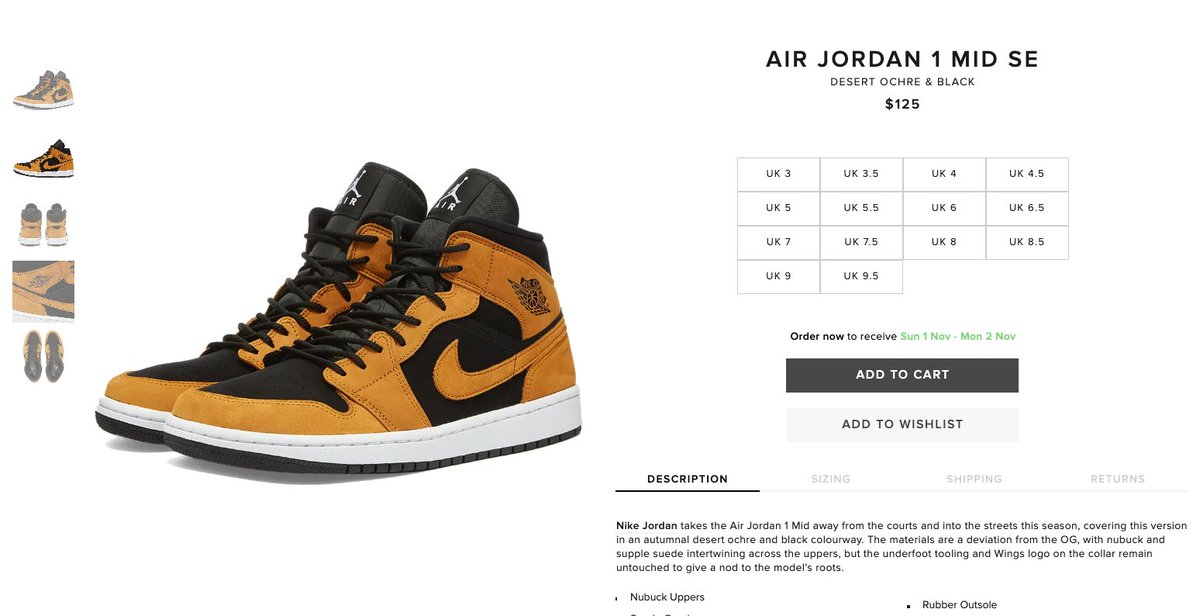 jordan 1 mid desert ochre