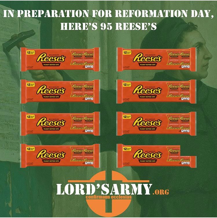 LordsArmy_org's tweet image. Yes, this is a repost from last year... but it’s worth it.

Use today/tomorrow as an excuse to highlight the Truths of the Reformation. Use it as an entre into sharing the Gospel.