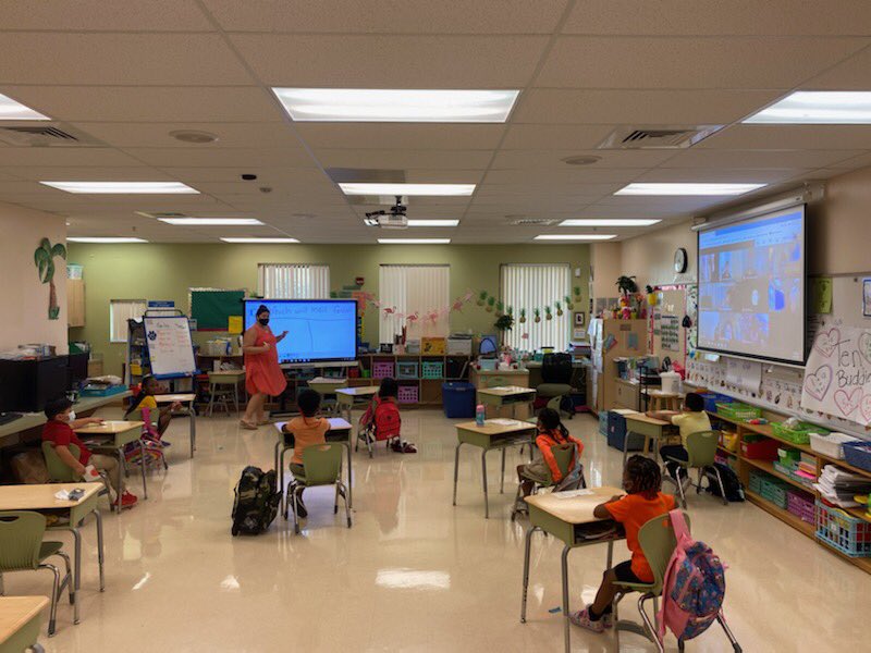 gwharp127's tweet photo. NBE teachers arranging tech tools to monitor the engagement of all learners - F2F and distance. https://t.co/NbKobKFXGu