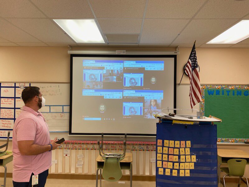 gwharp127's tweet photo. NBE teachers arranging tech tools to monitor the engagement of all learners - F2F and distance. https://t.co/NbKobKFXGu