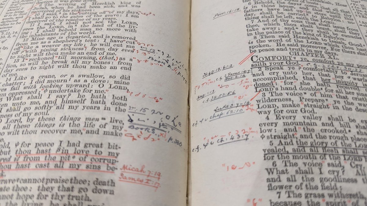 Absolutely every page was covered in annotations, cross references, notes - much of it written in what we can only assume is some form of shorthand (though it was not one any of us recognised. It was suggested that it may be Hebrew? I'm not an expert, if you have answers, share)