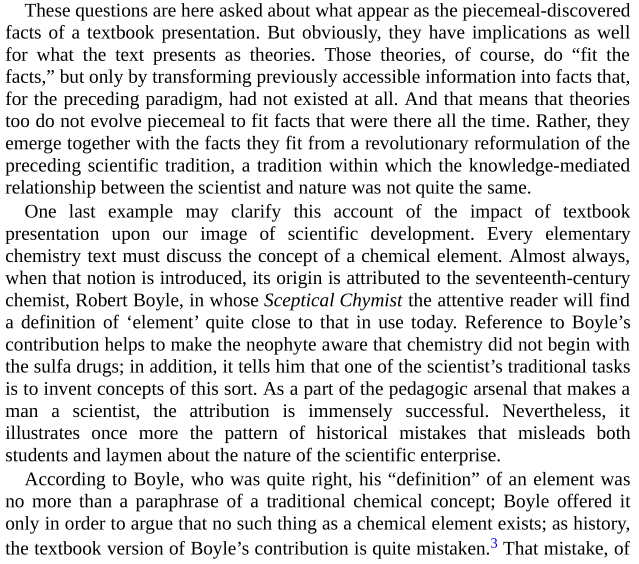 Boyle did not "invent" or "discover" the element. Instead, he "transformed the notion into a tool quite different from what it had been before" which transformed chemistry and the chemist's world. https://twitter.com/bryankam/status/1315619479376875523(End of XI.)