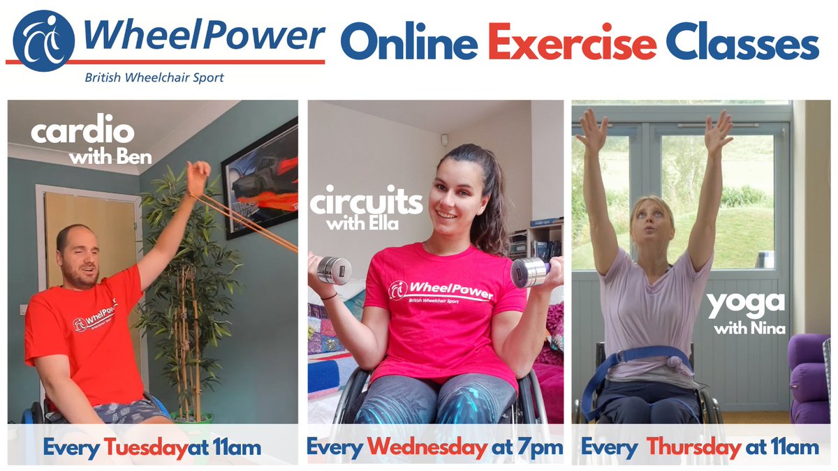 📢 We are delighted to announce that from next week we are extending our Live Online Classes to 3 sessions per week. Since launching the classes in May they have grown in popularity and have benefited disabled people throughout the UK. Find out more: wheelpower.org.uk/sport-events 🙌