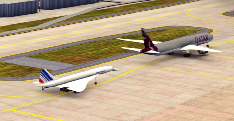 LovePlanesSA's tweet photo. De Havilland Comet of @airfrance and its Concorde, also we can see the #B777 of Qatar Airways Cargo ready to fly to Doha Hamad Int'l Airport.
#Concorde #DHComet #WoA #AvGeek #LovePlanes #B777F https://t.co/C0BkvFIqIO
