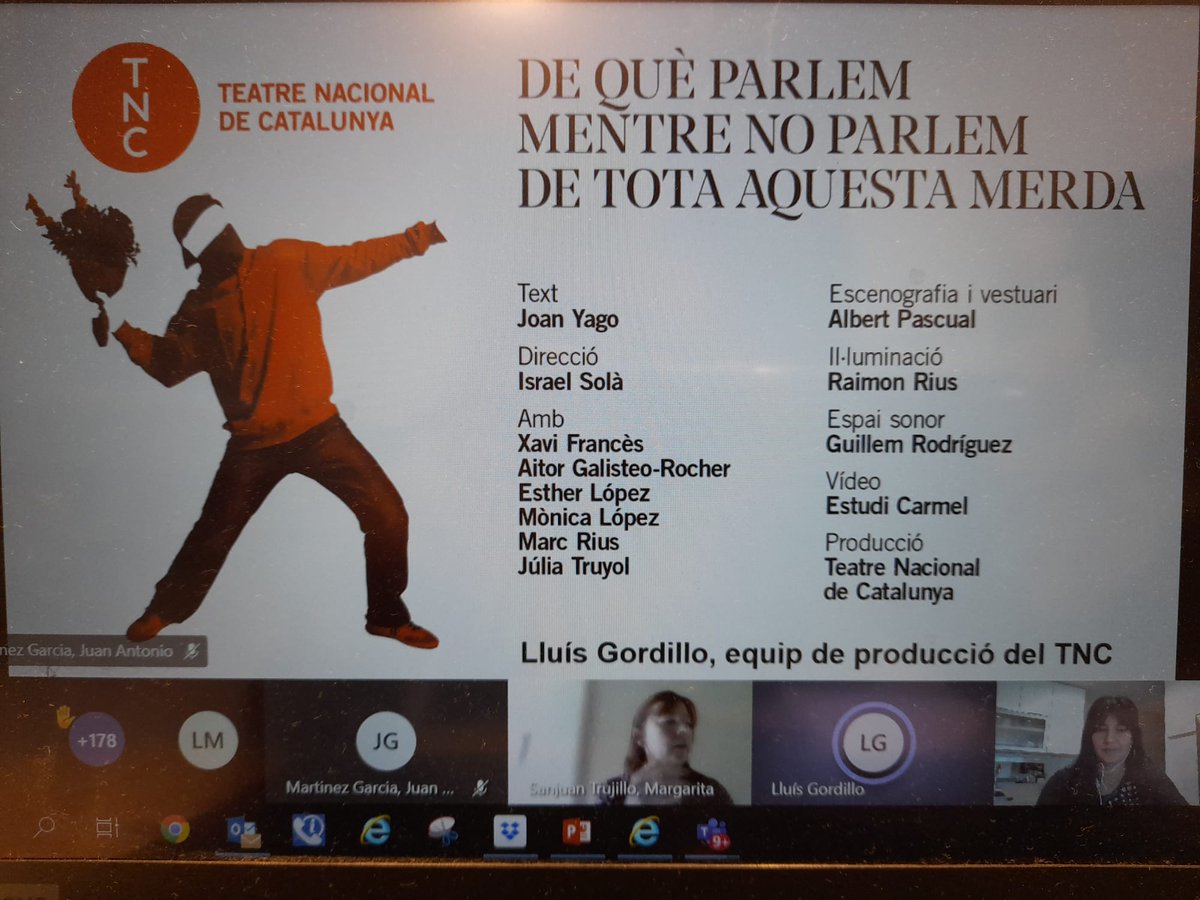 Pel que fa als recomanats d'#artsescèniques, ha començat Lluís Gordillo del @teatrenacional explicant la gira de l'espectacle "De què parlem mentre no parlem de tota aquesta merda" i, a continuació, les comissions assessores de #teatre🎭 i #dansa🩰 exposen les seves propostes https://t.co/7rQULpWSqT