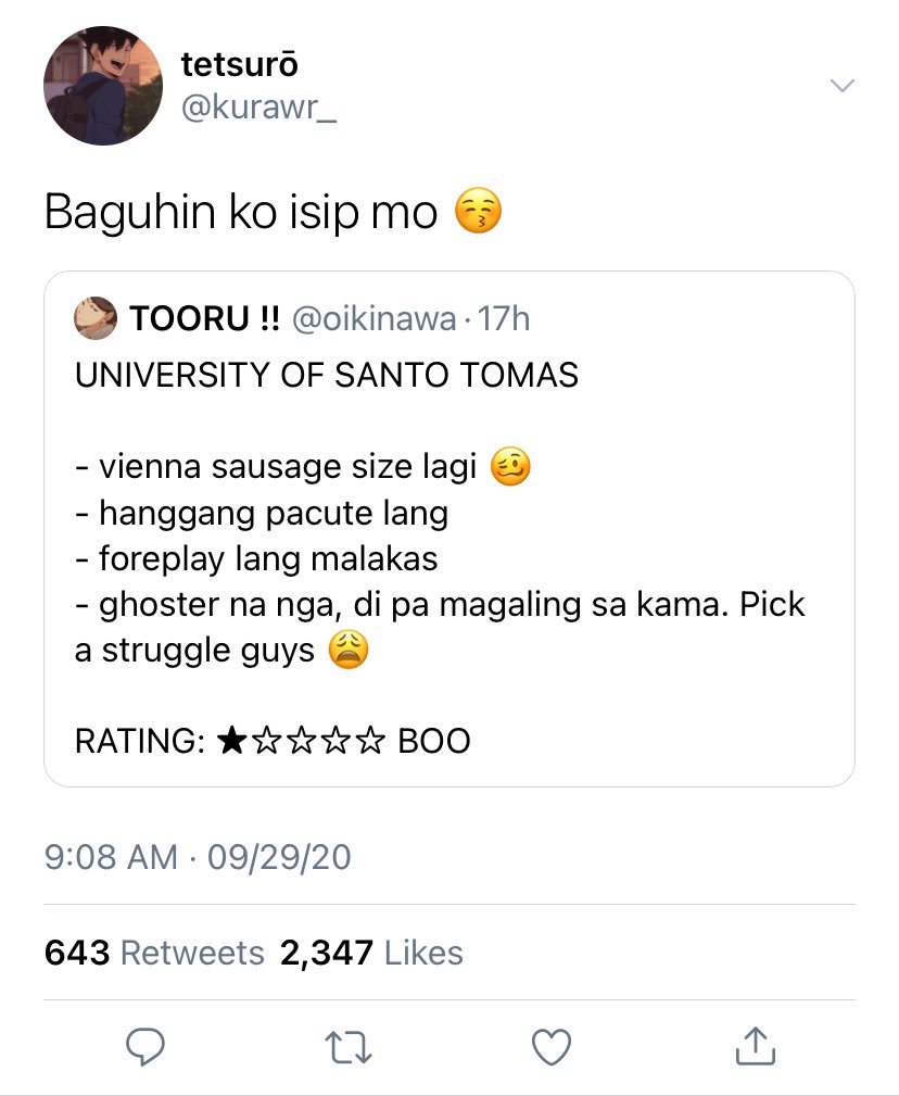 deoblogs's tweet image. (Y)OUR UNIVERSE !!
— a filo OiKuroo socmed au

; Where Oikawa Tooru makes a thread rating universities based on their students’ performance in bed and Kuroo Tetsurō begs to disagree, offering himself to change Oikawa’s mind.