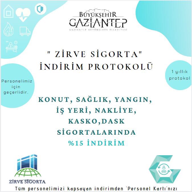 🎥 <a href="/Zirvesigorta27/">Beyhan Törer</a> ile <a href="/GaziantepBeld/">Gaziantep Büyükşehir</a> personeli için geçerli  indirim protokolü gerçekleştirdik.

Konut🏡  Sağlık⚕ Yangın🔥 İşyeri💼  Nakliye🚚  Dask🏚 ve Kasko Sigortalarında %1️⃣5️⃣ İNDİRİM. 
Detaylar👆🏻

<a href="/FatmaSahin/">Fatma Şahin</a> 

#işvekariyermerkezi 💼
