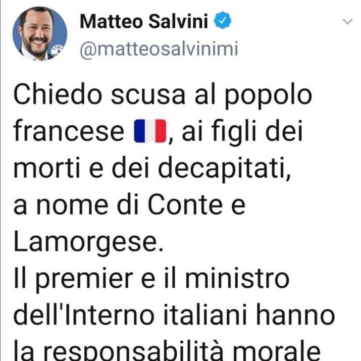 lauraboldrini's tweet photo. Quando tutta Europa si stringe alla #Francia colpita dal #terrorismo islamista, lui coglie l'occasione per avviare la campagna di sciacallaggio politico interno.

Il fondo si può sempre toccare. Lo insegna Salvini con questo post. https://t.co/JLJFUoYW8G