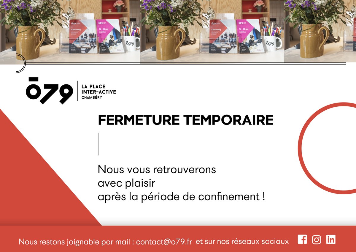 Le o79 ferme et suspend ses activités pendant le confinement. Portez-vous bien, retrouvons-nous prochainement.