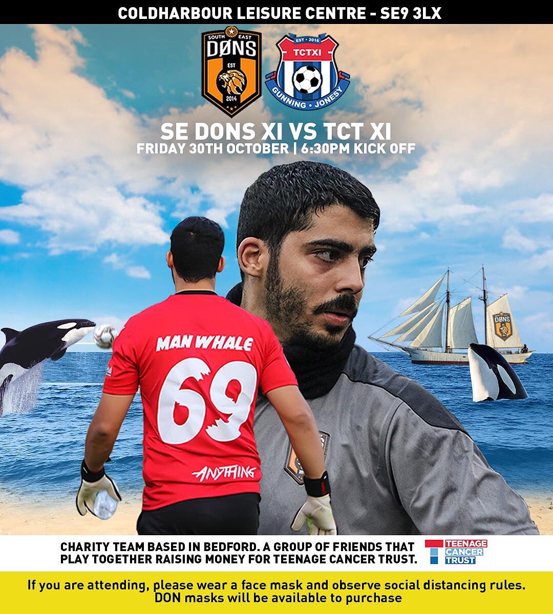 sedonsfc's tweet image. GAME DAY ‼️

SE DØNS XI vs TCT XI | Tonight 6.30pm KO at the Harbour 🔥

Today we play in aid of raising money for ‘Teenage Câncer’ come support &amp;amp; help us impact some life’s 🙏🏻

#ANYTHING