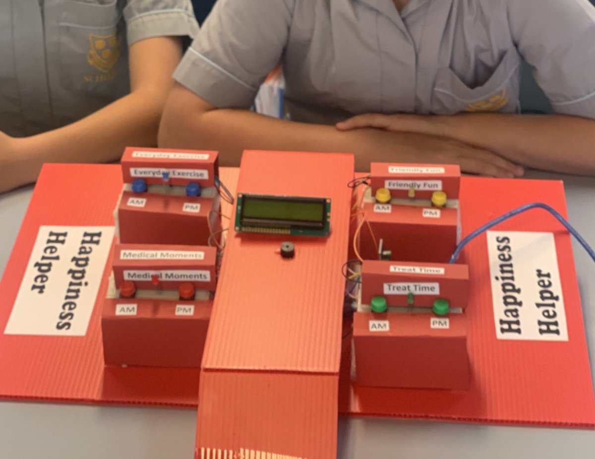 What an adrenaline rush for these two Y6 superstars presenting their Happiness Helper invention via zoom to <a href="/YoungICTExplore/">Young ICT Explorers</a> judges this morning <a href="/sheree_pudney/">Sheree Pudney</a> #STEAM #Arduino #YICTE2020 #GirlsWhoCode #WomeninSTEM #100DaysOfCode