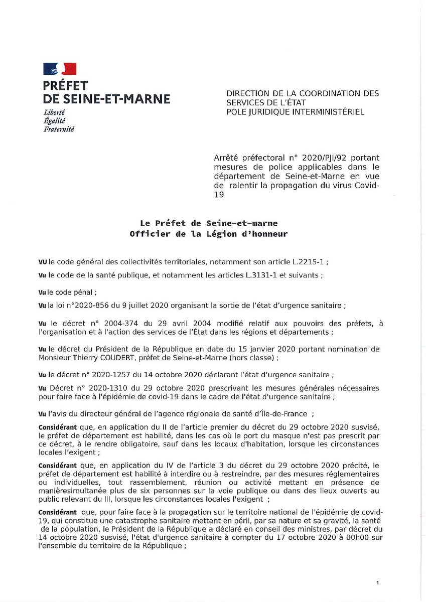 Gendarmerie_077's tweet photo. Le @Prefet77 vient de rendre obligatoire le port du masque sur la voie publique et dans les lieux ouverts au public sur l'ensemble du département.
Concrètement, à quelques rares exceptions, vous ne pouvez sortir de chez vous qu'avec votre masque... Et bien porté (bouche + nez).⬇️ https://t.co/jpsfAte14m