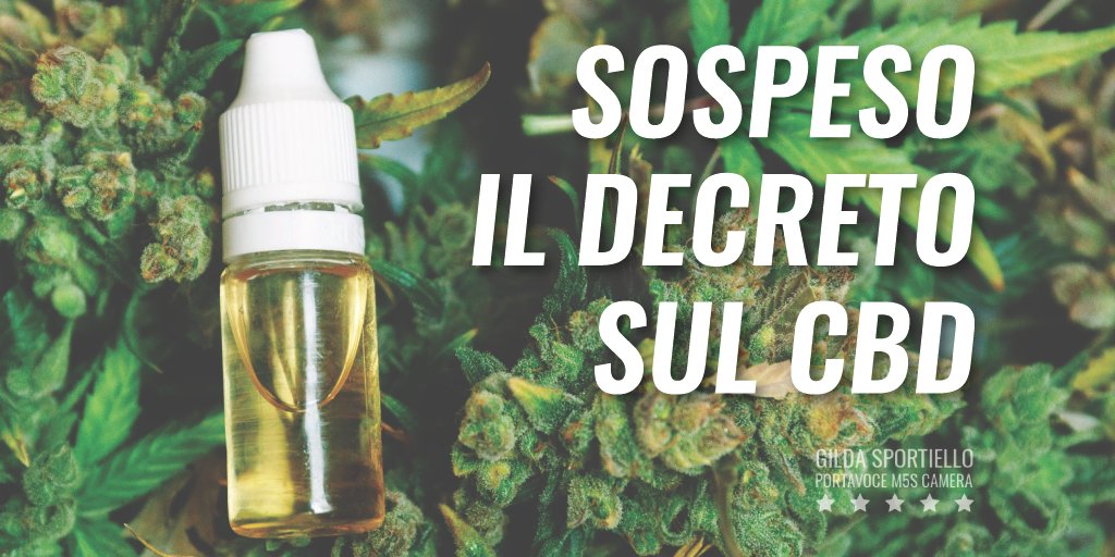 SportielloGilda's tweet photo. Sarebbe dovuto entrare in vigore oggi il decreto che inserisce il #CBD nella tabella degli stupefacenti. Il @MinisteroSalute in risposta ad una mia interrogazione, ha annunciato la sospensione in attesa di un nuovo parere richiesto a @istsupsan e #CSS ➡️ https://t.co/JkrsVu8A0e https://t.co/K7UbTg4sSh