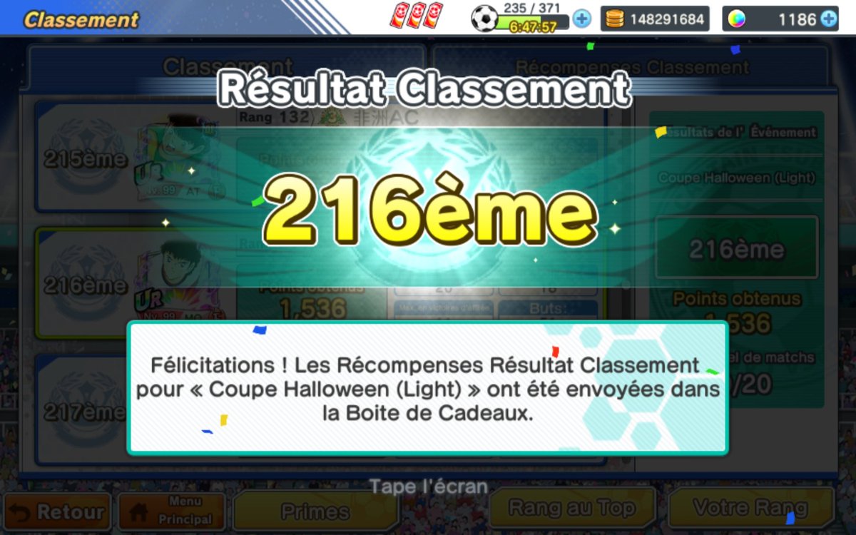 tomate_jus's tweet photo. #CaptainTsubasaDreamTeam 
La petite équipe "full power" vieillissante a plutôt bien tenu le choc  pour le petit retour en PVP sur la Cup Light. Au final, les matches les plus simples étaient contre les SS, ils semblaient perdus sans leurs liens/HA à gogo. https://t.co/L4zyRm7pve