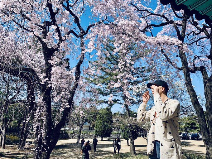 Nothing just Joon embracing the beautiful nature.....