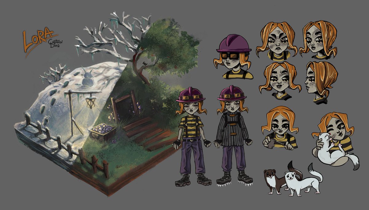 captaindoraora's tweet photo. Lora is a hardworking girl who lives below ground with her pet, an ermine. 
#oc #originalcharacter #digital2D #characters #concept #conceptart #charactersconcept #characterdesign #gameart #art #artist #digitalart #digital #draw #drawing #artwork #digitalpainting #digitalart https://t.co/j67VtzpI25