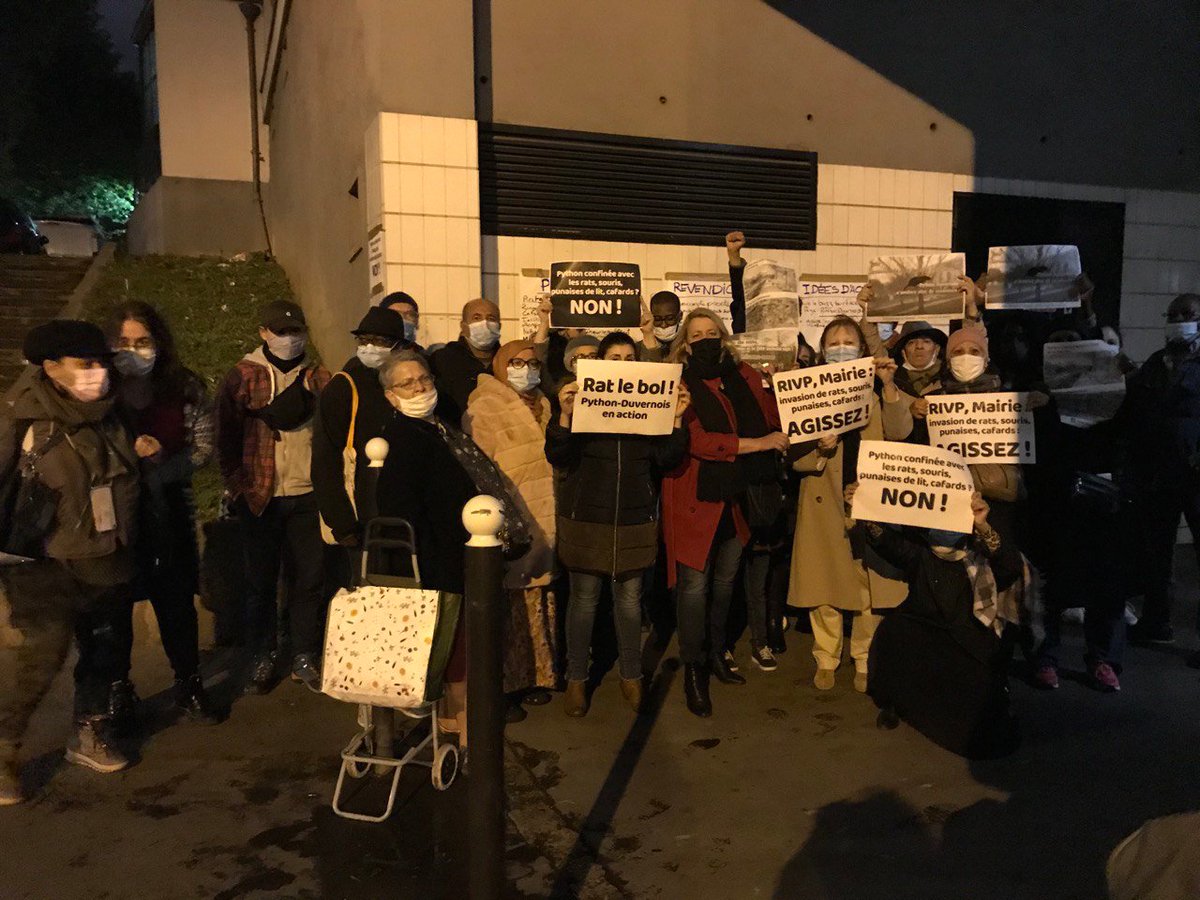 [THREAD] Python refuse d'être confinée avec les rats !

La présence des rats, souris, cafards, punaises de lit est encore + insupportable en confinement ! A Python, les habitant·es n'en peuvent plus et exigent que les pouvoirs publics agissent enfin pour la cité ! #paris20
⤵️