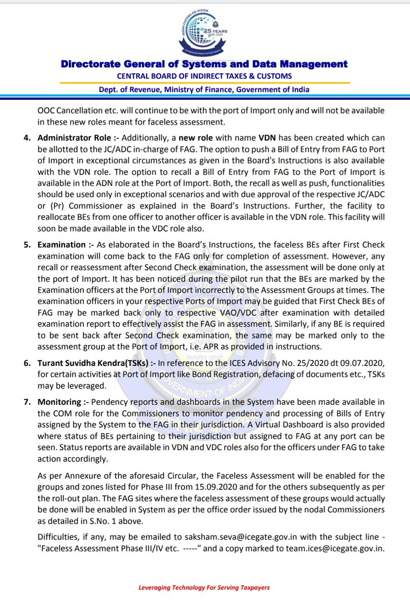 ICES Advisory for different facets of faceless assessment. #TurantCustoms
