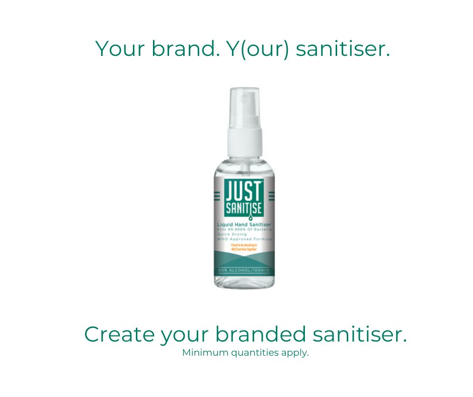 JustSanitise's tweet photo. Add a professional look to your business whilst keeping your customers, staff and suppliers safe. We take care of the manufacturing and branding, delivering the finished bottles directly to you. 

To find out more, get in touch today via our website -> https://t.co/Pm1XVngaey https://t.co/MQJt5ftMSo