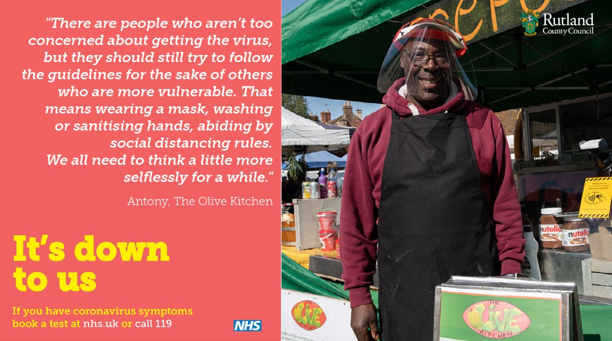 An increase in COVID cases could lead to a lockdown in Rutland. Lives and livelihoods are at risk if we just ignore the rules #ItsDownToUsLLR: gov.uk/coronavirus