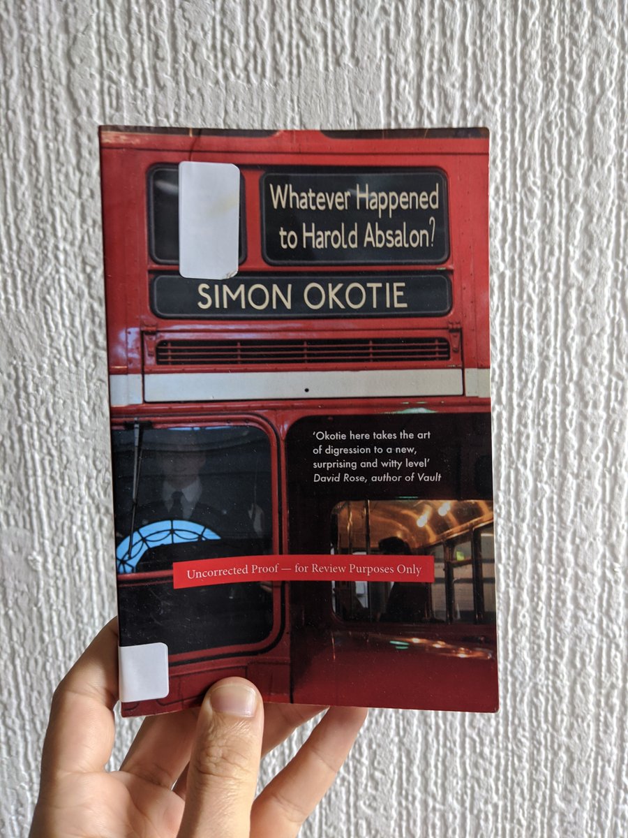 Whatever Happened to Harold Absalon by  @SimonOkotie, published by  @saltpublishing. A wonderful, tangential, discursive novel set on a few stops on a bus.  https://www.saltpublishing.com/products/whatever-happened-to-harold-absalon-9781907773341