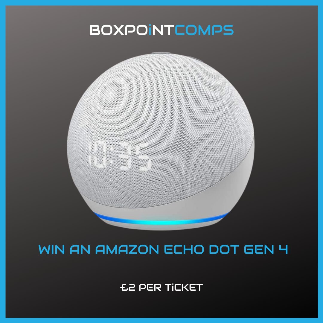 BoxpointComps's tweet image. 🎅WIN the New Amazon Echo Dot Gen 4🎅

🎄Launched next week - awesome xmas gift 🙌

🎄As soon as we sell out, we draw 👌

🎄boxpoint-comps.co.uk to get involved

#amazonecho #echodot #christmassorted #christmaspresent #christmasideas #aylesbury #boxpointcomps #xmas