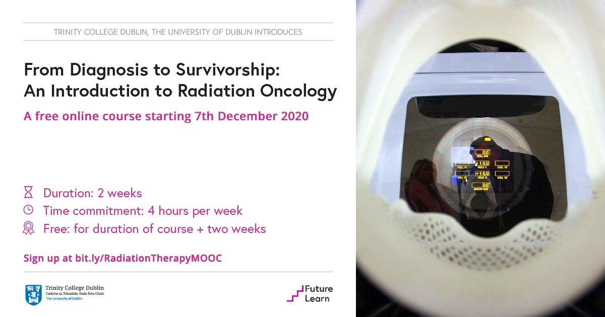 How does radiation therapy work to combat cancer? And what is the patient's experience of the treatment? Discover more with @tcddublin's free online course in Radiation Oncology. #radiationtherapy #Cancer Starts 7th December. Register now: bit.ly/RadiationThera…
