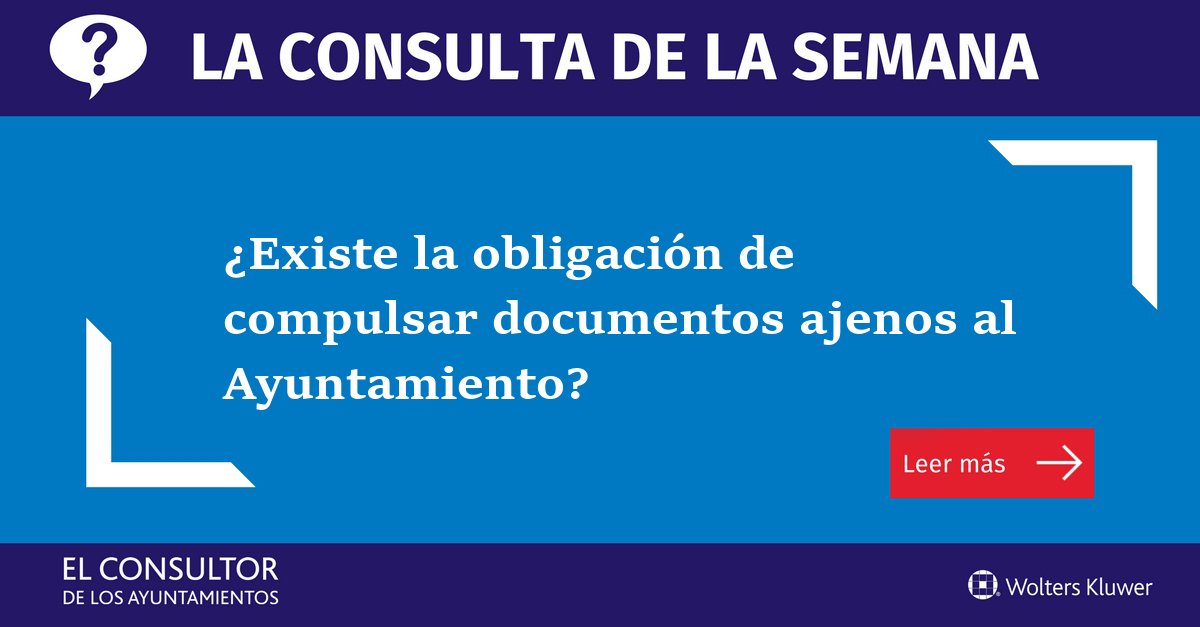 ConsultorAytos's tweet photo. ⚠️❓ Ha sido práctica muy extendida la #compulsa de documentos en los #ayuntamientos que luego iban dirigidos a otras #administraciones... https://t.co/YzwofAiIOm https://t.co/1bFBwnbokk
