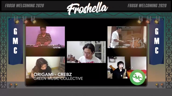 GreenGiantFM's tweet photo. @GM_Collective serenades the viewers with its rendition of "Origami" by Crebz 🎶🎹🎸

#FroshellaAnIndoorGetaway
#Froshella
#FW2020 https://t.co/yoZEt8TtJH