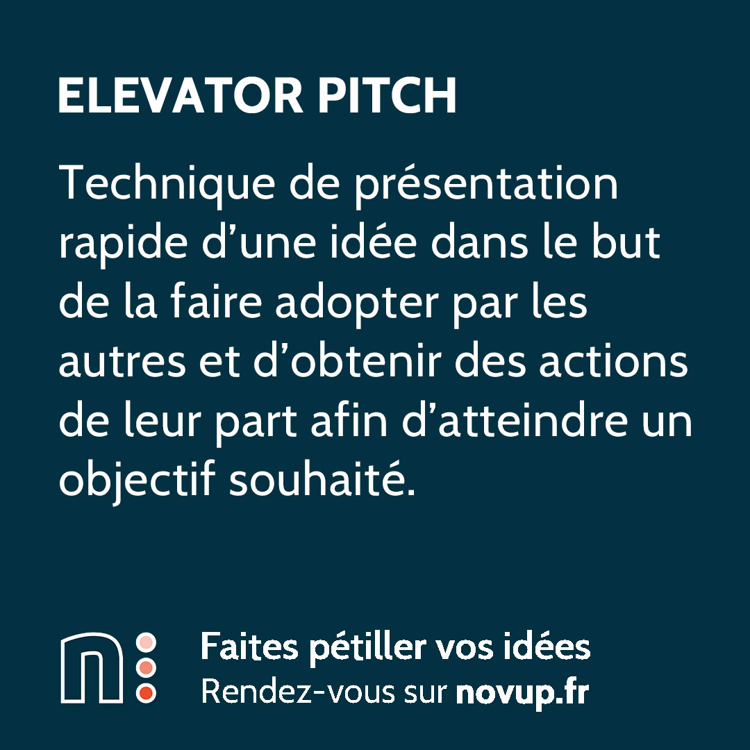 [ DÉFINITION ]

Elevator Pitch :

Technique de présentation rapide d'une idée dans e but de la faire adopter par les autres et d'obtenir des actions de leur part afin d'atteindre un objectif souhaité.

#appelalaction #elevatorpitch #impact #pitch #presentation #startup #novup