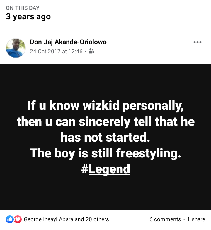 cooljaj's tweet photo. I'm not surprised that Made In Lagos album still feels like freestyle... By the time @wizkidayo decides to get serious like @chrisbrown His music would have filled the earth space... #Wizzy is like drugπ #Machala #Wizkid #MIL #StarBoy #MadeInLagos #PapiTutu #DonJaj https://t.co/TsRgYKr3Yc