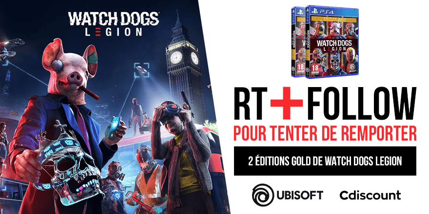 Cdiscount's tweet photo. 🎁 #Concours 

Pour fêter la sortie de Watch Dogs Legion, on vous offre deux exemplaires de l'édition Gold : https://t.co/NUbuiPBJTy

Pour tenter ta chance : 

🔸 RT ce tweet
🔹 Follow @Cdiscount

⏰ TAS 4/11 https://t.co/wT1sF8fBaH