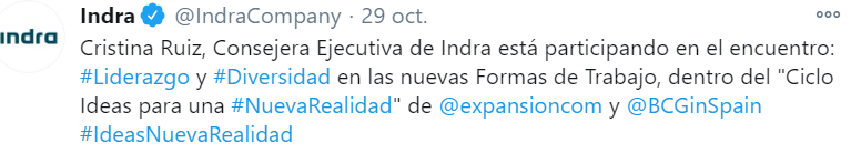 USOIndMinsait's tweet photo. Cristina Ruiz @IndraCompany ¿#Liderazgo y #Diversidad? Cuide a su trabajador@s y lidere el cambio en la #Digitalizacion sin usar herramientas de otro siglo #NoalEREIndraEmpresaSemipublica @sigindra @rsticindra @cigIndraISTI @SindicatoAsit @cobasindraorg @ccoo_indra @UGT_ISTI https://t.co/nTvyx6yJiV