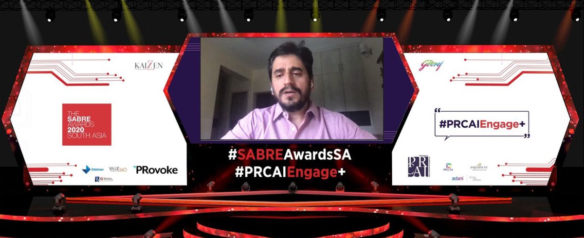 RuderFinnIndia's tweet photo. Through these uncertain times, we’ve clung on to silver linings of hope and  communications emerged as a steady constant - @atulogical at #PRCAIEngage+

@PRCAIndia #SABREAwardsSA #LifeatRF https://t.co/O97uPDj9BQ