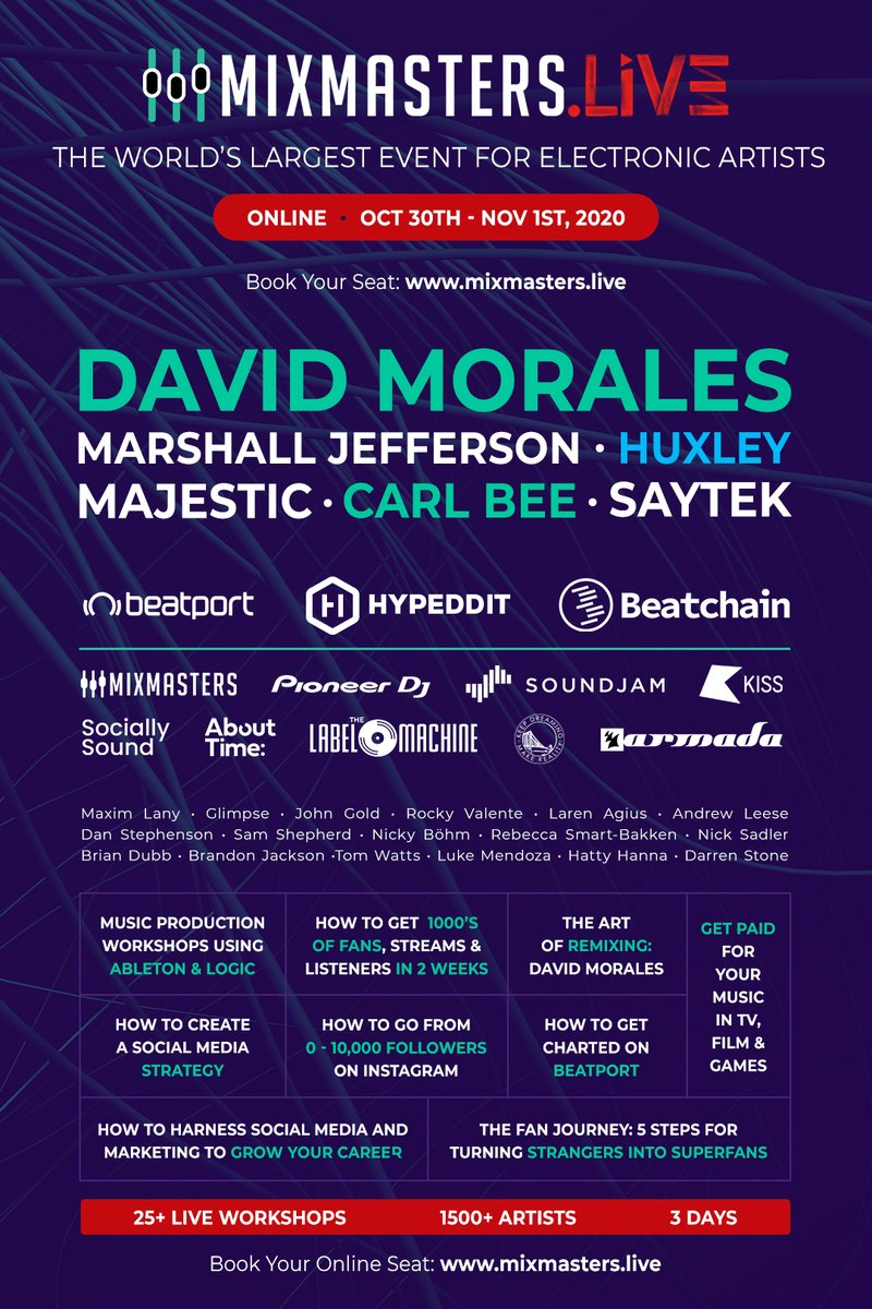 SoundJam's Tom &amp; Hatty are hosting a workshop tomorrow at 12pm as part of this virtual event for DJs, artists &amp; producers. Some huge names on the lineup, giving advise and sharing expertise. Buy your ticket at mixmasters.live