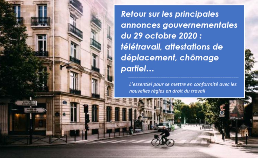 GregoireBRAVAIS's tweet photo. #confinement n°2 : #teletravail, #attestation de #déplacement, #protocolesanitaire... le Gouvernement a fait différentes annonces qui touchent les #entreprises  et leurs #salariés.
L’essentiel pour se mettre en #conformité avec les nouvelles règles https://t.co/krSkWeBqhb https://t.co/H9cVgfBzxv
