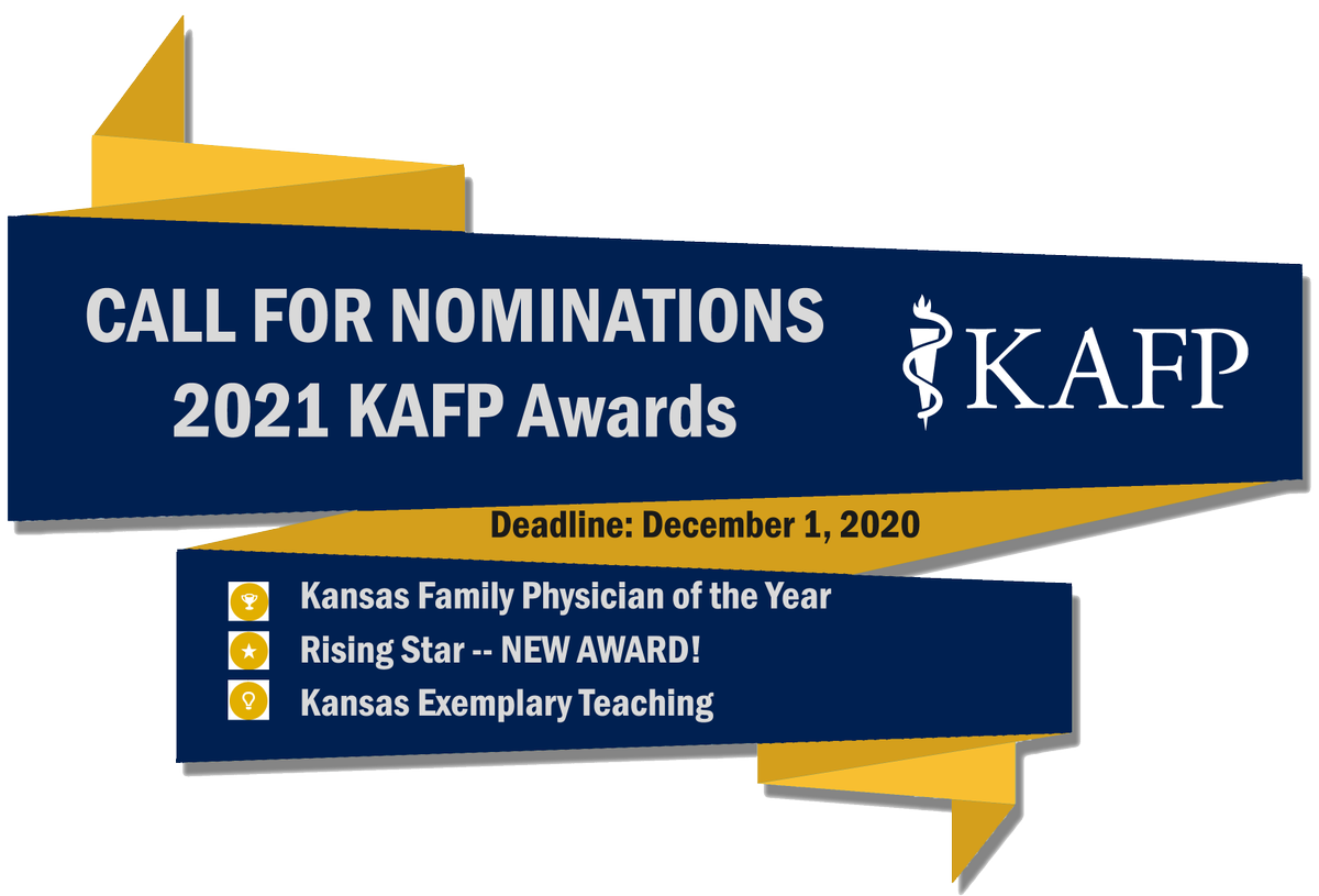 KansasAFP's tweet photo. KAFP has a new award category - Rising Star! The nomination deadline is Dec. 1. Check out all of our awards at https://t.co/Srb3IrvZ0s #KansasDocsRock https://t.co/LKVolp1z6k