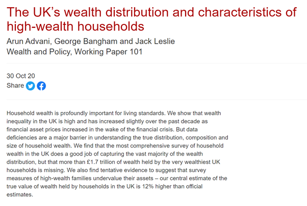What’s the distribution of wealth in the UK?  https://www.wealthandpolicy.com/wp/101.html  @arunadvaniecon  @GeorgeBangham  @jackhleslie  @resfoundation