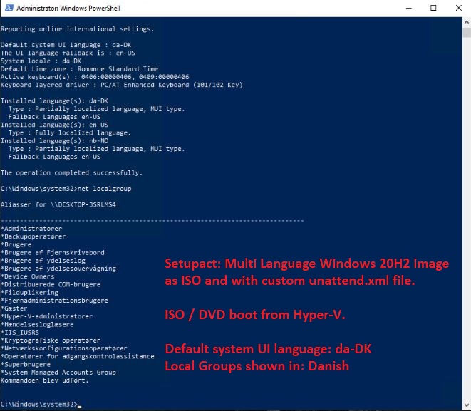 SuneThomsenDK's tweet photo. When reading @mniehaus blog post https://t.co/DPhlfpYHGk I do understand the changes made to Windows 10 (2004 and later) in a attempt to resolve the "InstallLanguage" issue for feature updates.

But I'm seeing different results using ISO and WIM🤔
#ConfigMgr #MEMCM https://t.co/iP8F8XG5Pf