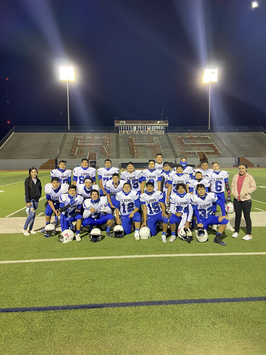 lions_clint's tweet photo. A big congrats to our JV football team for ending the season last night as District 1-4A champions! Undefeated all year, and ready to make noise next year at the varsity level! Final score: Clint 30 Riverside 24! Go Lions! #clintlions #undefeated #districtchamps https://t.co/JplHyFq8zV