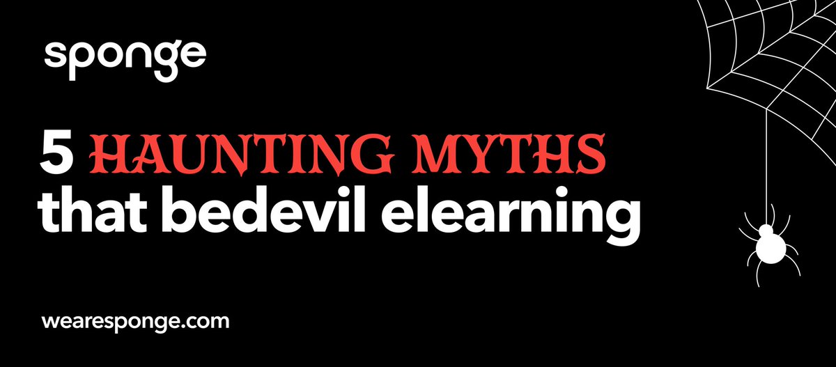 sponge_learning's tweet image. Between broomstick practice and pumpkin carving, this #halloween we’ve conjured up five #elearning myths that haunt our practice.
Check it out, if you dare...! wearesponge.com/insights/2020/…
#halloween2020 #elearningmyths #spongelearning