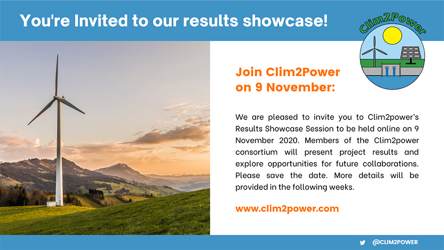 Clim2Power's tweet image. ⭐️ REGISTRATION NOW OPEN! ⭐️

Register at the link below for Clim2Power's open showcase on 9 November to hear about the results of our 3-year project.

eventbrite.ie/e/clim2power-o…