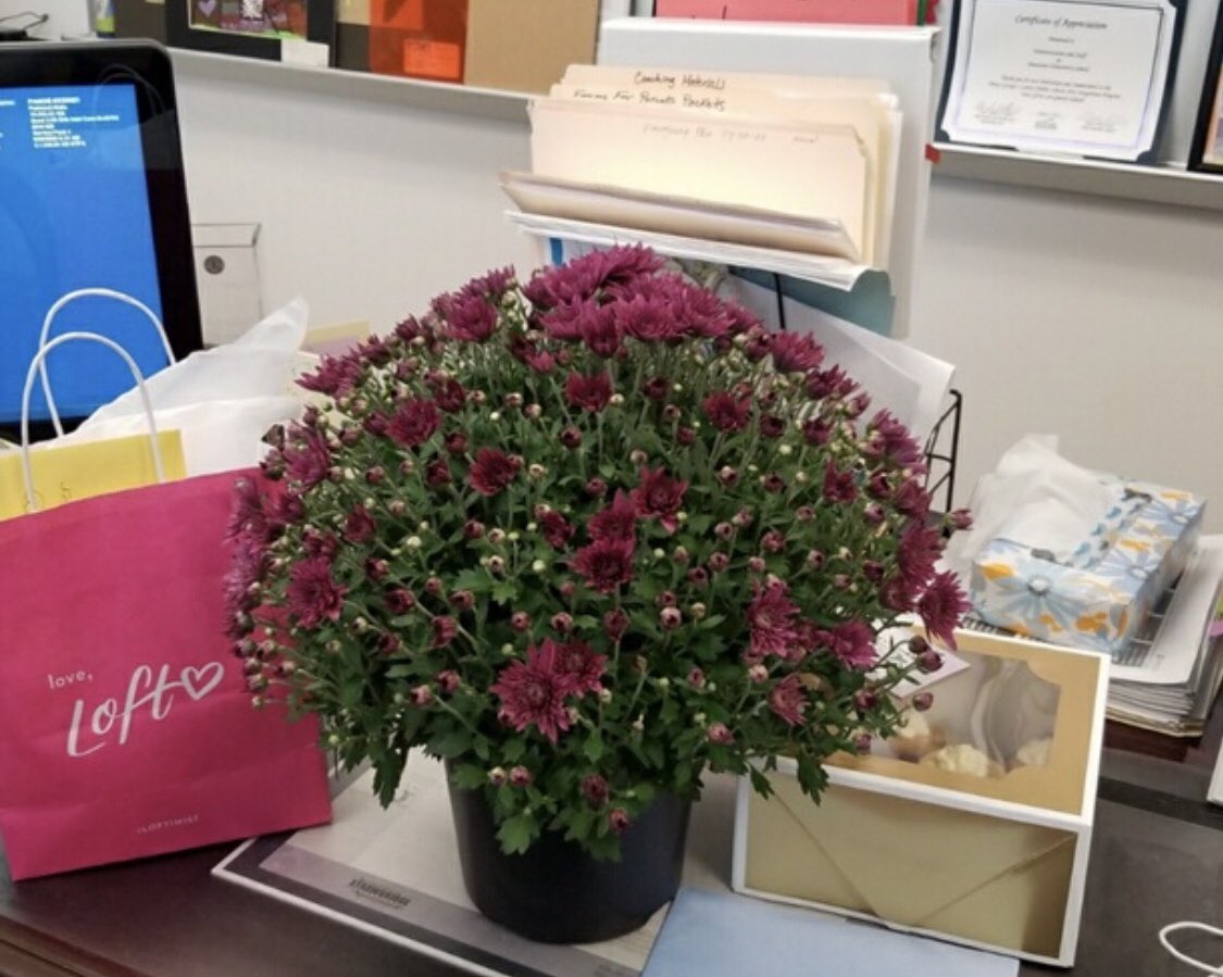 In honor of National Principal’s month, the staff of Panorama Elementary School had a surprise “Open Mic Morning Zoom Meeting.” It started with her desk filled with gifts and goodies. Teachers shared appreciation and heart warming messages to our “Outstanding Leader!” We love ya!