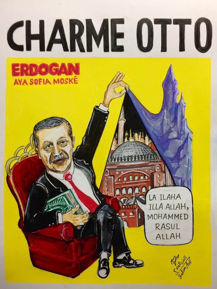 Yasmeen60210675's tweet photo. #ResistArt #Erdogan ❤🇹🇷
Palestinian cartoonist Salim Asi drew a special drawing
In response of the wicked French magazine and coward low life moron Macron 👹
#DefendProphetMohammad❤
#WeAreAllErdogan 🇹🇷 https://t.co/4k7U62kQbp