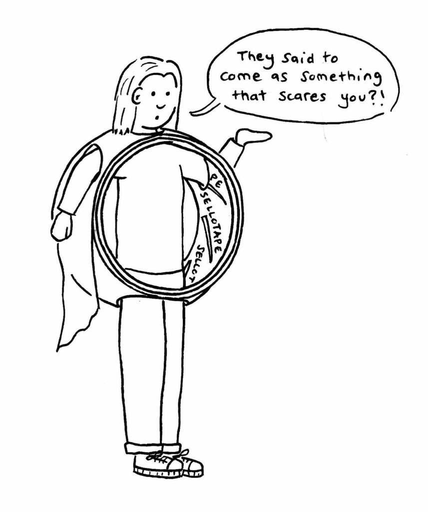 CynicalCartoon's tweet photo. What a #conservator thinks is an appropriate #halloweencostume #happyhalloween #sellotape #conservationnightmares https://t.co/gYphFnOCbH